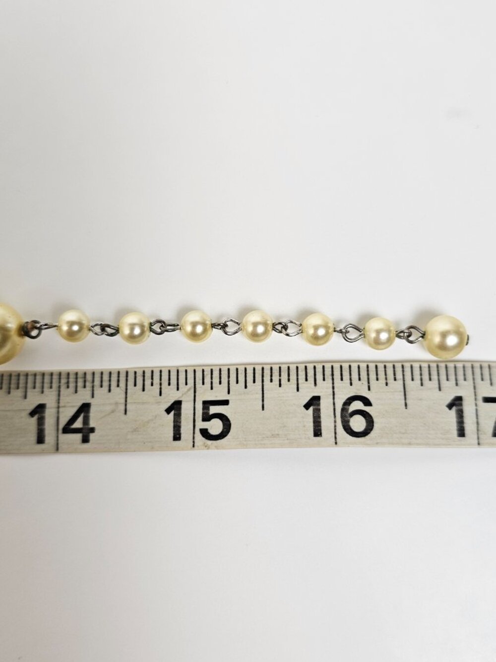 Vintage Yellow Faux Pearl Crystal Glass Bead Rhinestone Rondelle Choker Necklace - Picture 8 of 10